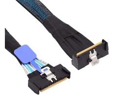 Cablecc mini cool edge io mcio kampu pci-e 5.0 pci-e slimline sas 8i 74 kontaktų jungtis į 74 kontaktų mcio jungtį, 35 cm