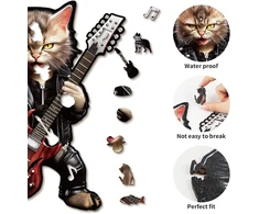 Dėlionė Cadeaujoie Rock Cat medinis galvosūkis suaugusiems, medinis galvosūkis suaugusiems, medinis galvosūkis su netaisyklingos unikalios formos detalėmis, medinis galvosūkis su medine dovanų dėžute