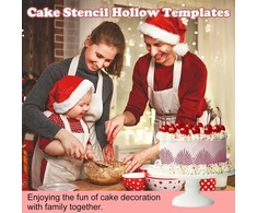 Cake Stencil, buttercream, 4 gražių ir daugkartinių tortų trafaretų rinkinys, tortų trafaretai, plastikiniai reljefiniai trafaretai tortų dekoravimui, dekoravimas