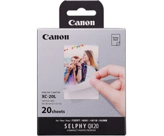 Canon Xc-20l originalus rašalo kasetės / popieriaus rinkinys, 20 lapų, kreditinės kortelės dydis 5,4 x 8,5 cm, skirtas Canon Selphy Qx20 foto spausdintuvams (lipnus, lipdukas, lipdukas, lipnus pagrindas, termosublimacija)