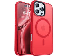 Canshn magnetinis dėklas, skirtas iphone 16 pro, su magsafe [aukščiausia magnetinė adsorbcija] [karinė apsauga] apsauginis dėklas velvet touch matt anti-scratch mobiliojo telefono dėklas iphone 16 pro dėklas, raudonas