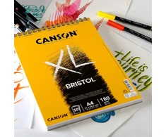 Canson Bristol Extra Baltas A4 popierius, 180gsm, 50 lapų, spiralė
