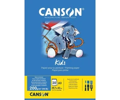 Canson spalvinimo blokas A3, 20 lapų, 200 g/m², baltas
