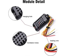 Capacitive skaitmeninis temperatūros ir drėgmės jutiklis Binghe Digital Sensor, temperatūros ir drėgmės jutiklio modulis, 3.3v-5.5v juodas jutiklis, suderinamas su Arduino