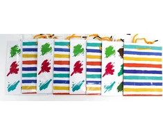 Capiso 8 vidutinio dydžio dovanų maišelių rinkinys su tvirta virvele, 23 cm x 18 cm x 10 cm. Dovanų maišeliai su rankena, vakarėlių maišeliai, spalvingi maišeliai, kraft popieriniai maišeliai