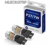 Car Light Led dviejų spalvų lemputės p27/7w 3157 ec canbus rezistorius baltas oranžinis