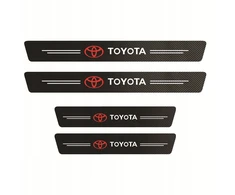 Carboninės apsauginės automobilio slenksčių plėvelės 4 vnt. su Toyota logotipu