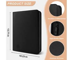 Card binder prekybos kortelėms 9 kišenės, užsegamas mtg kortelių segtuvas su 432 šoninio įkrovimo kišenėmis, kortelių albumas tinkamas tcg beisbolo futbolo sporto kortelėms, lengvas kortelių įdėjimas kolekcijos segtuvas juodas