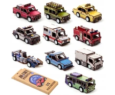 Cardinal Games Pan i Pani Gadżet mediniai 3d dėlionės mini rinkinys 10 automobilių modelių surenkami automobiliai dovana