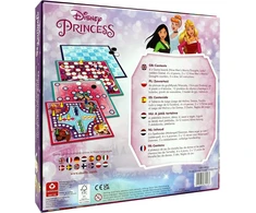 Cartamundi Disney Princess žaidimų rinkinys, mėgaukitės 4 stalo žaidimais, devynių vyrų malūnas, šaškės, ludo, kopėčių žaidimas, puiki dovana vaikams nuo 5 metų