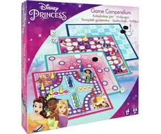 Cartamundi Disney Princess žaidimų rinkinys, mėgaukitės 4 stalo žaidimais, devynių vyrų malūnas, šaškės, ludo, kopėčių žaidimas, puiki dovana vaikams nuo 5 metų
