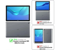 Casafuny dėklas, skirtas Huawei Mediapad M5/m5 Pro 10.8 colių 2018, Pu odos planšetinio kompiuterio apsauginis dėklas su stovo funkcija ir automatiniu miego/pabudimo režimu, skirtas Mediapad Mediapad M5 10 / M5 10 Pro, rudas