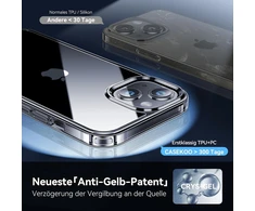 Casekoo crystal clear dėklas, suderinamas su iphone 13 dėklu 2021, [niekada negelsta] [nesunaikinama karinė apsauga] smūgiams atsparus įbrėžimams apsauginis dėklas, skaidrus dėklas, plonas mobiliojo telefono dėklas, skirtas iphone 13 - skaidrus
