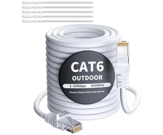 Šakotuvas Cat 6 Ethernet kabelis 70m baltas lauko/vidaus, atsparus vandeniui