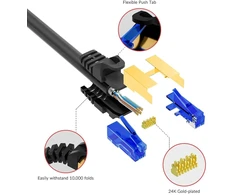 Cat 7 100m Vandeniui atsparus tinklo kabelis su Rj45 jungtimis