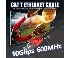 Cat 7 Ethernet tinklo kabelis 50 m, Sftp, 10 Gbps, juodas