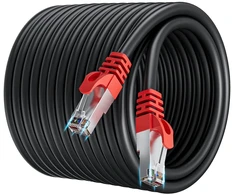Cat 7 Ethernet tinklo kabelis 50 m, Sftp, 10 Gbps, juodas