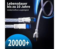 Cat 8 Lan kabelis 2m, 40gbps/2000mhz, plokščias S/ftp, paauksuoti Rj45