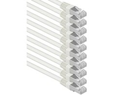 Cat6 ethernet lan patch cord tinklo kabelis cat 6 - 5m baltas - 10 vienetų sftp pimf lszh varinis