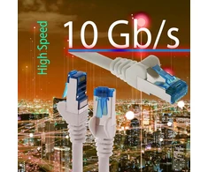 Cat6a tinklo kabelis 0.5m Sftp Pimf 10gbps juodas (5 vnt.)