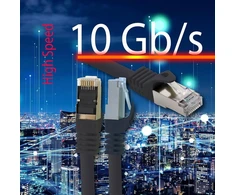 Cat.7 tinklo kabelis 0.5m juodas S-ftp Lszh Pimf 10gbps Rj45