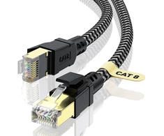 Cat8 Ethernet tinklo kabelis, 7m, 40gbps, 2000mhz, S/ftp, Rj45