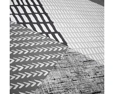 Patalynės komplektas Catherine Lansfield Larsson Geo Pilkas patalynės užvalkalų komplektas 160 x 200 + 50 x 80 cm