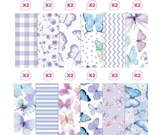 Cc home 24 lapų violetinės spalvos drugelio rašto scrapbooking popierius, 12 dizainų dvipusis 30 x 30 cm kvadratas, rankdarbiai ir dekoravimas