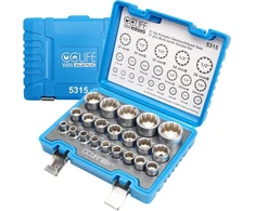 Cclife 21 vnt. 1/2" daugiadantės lizdinės galvutės 8-36 mm