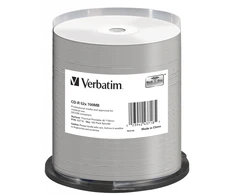 Vinilinė plokštelė Cd-r diskas Verbatim 700mb 100vnt (cake 100) baltas, skirtas terminiam spausdinimui