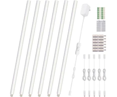 Cefrank išplečiamos led juostos vitrinoms, 6 vnt., 30 cm - eu kištukas - vientisos jungiamos led juostos spintelėms - šiltai balta 3000k