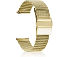 Laikrodis Ceiband apyrankė 22 mm 20 mm nerūdijančio plieno tinklelio laikrodžių dirželiams, metalinis pakaitinis dirželis su greitu atsegimu, tinkamas vyrams ir moterims - auksinė