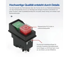 Ceiever Yh02-a 5 kontaktų vandeniui atsparus elektromagnetinis mygtukinis jungiklis, Ac250v 16a magnetinis starterio įrankio saugos jungiklis elektrinis cemento betono maišyklės jungiklis mašinai Ip55