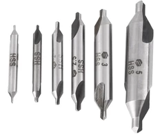 Centravimo grąžtų rinkinys 6 vnt. 1/1,5/2/2,5/3/5 mm 60 laipsnių greitapjovio plieno centravimo grąžtų rinkinys metalui