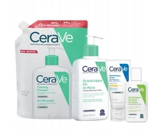 Cerave Drėkinamasis veido kremas Spf 50, valomasis gelis + papildymas 473ml