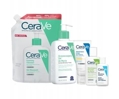 Cerave Drėkinamasis veido kremas Spf 50, Valomasis gelis + papildymas 473ml