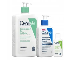 Cerave Intensyviai drėkinanti emulsija su karbamidu, valomasis gelis 1l + Dovana
