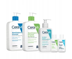 Cerave rinkinys: 2x emulsija 473ml, gelis nuo netobulumų 236ml + Dovana