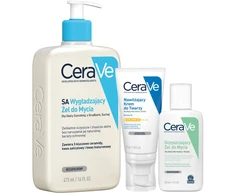 Cerave rinkinys: drėkinamasis veido kremas spf 30 52ml, glotninamasis gelis 473ml
