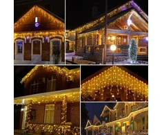 Cerial Šviesos užuolaida, šventinė girlianda, dekoratyvinės lemputės 20 m 540 Led