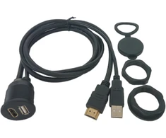 Cerrxian 1 m usb ir hdmi prailginimo prietaisų skydelio įleidžiamas kabelis automobiliui, valčiai ir motociklui