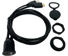 Cerrxian 1 m usb ir hdmi prailginimo prietaisų skydelio įleidžiamas kabelis automobiliui, valčiai ir motociklui