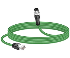 Cerrxian Ethernet kabelis M12 į Rj45 M12 8 kontaktų A kodo kištukas į Rj45 kištuką Cat5e ekranuotas pramoninis Ethernet kabelis Sftp 4pr 26awg (8 kontaktų)