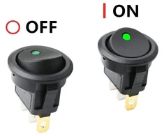 Cesfonjer apvalūs perjungikliai su led indikatoriumi automobiliui / valčiai, 12 v / 20 a, 16 vnt. pakuotė su 4x raudona + 4x žalia + 4x geltona + 4x mėlyna