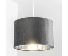 Lova Cgc Lighting modernus velvetinis būgninis gaubtas 30 cm miegamojo valgomojo svetainei (pilkas)