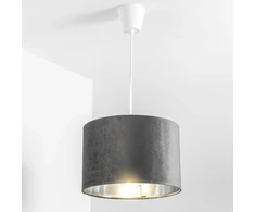 Lova Cgc Lighting modernus velvetinis būgninis gaubtas 30 cm miegamojo valgomojo svetainei (pilkas)