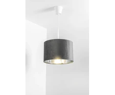 Lova Cgc Lighting modernus velvetinis būgninis gaubtas 30 cm miegamojo valgomojo svetainei (pilkas)