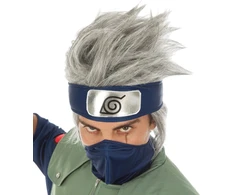 Chaks Naruto perukas Kakashi Hatake kostiumo aksesuaras, pilkas