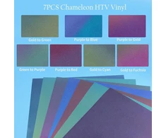 Chameleon Plotter plėvelė tekstilei - 7 lakštai Flex plėvelės Cricut, 30.5 x 25.4 cm tekstilės plėvelės termo plėvelė "pasidaryk pats" marškinėlių šilumos perdavimo vinilui