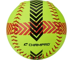 Champro dryžuotų treniruočių softbolo kamuoliukų rinkinys (optinė geltona, 12 colių)